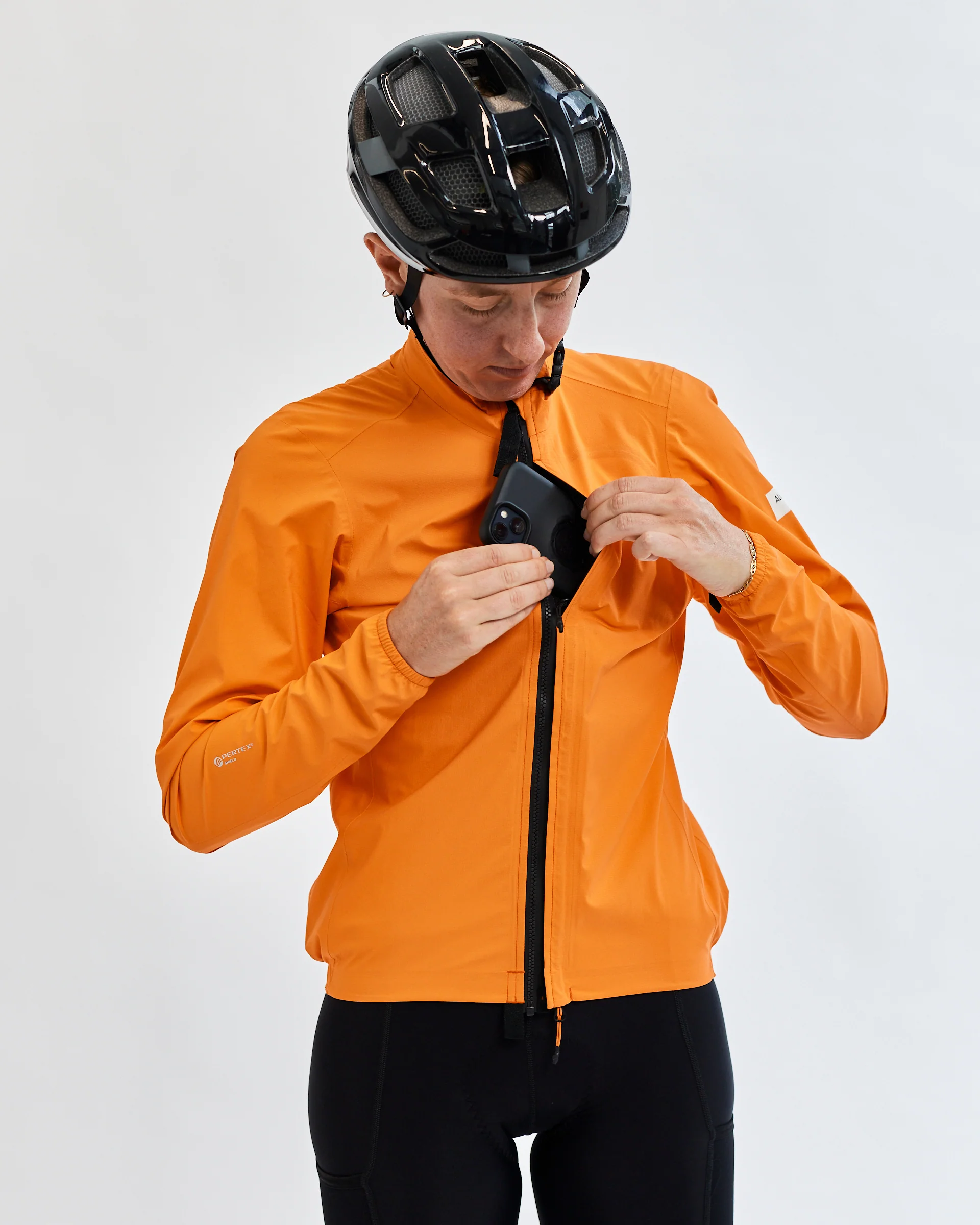 Women's All Road Pertex® Shield Rain Jacket (Orange) - Image 5