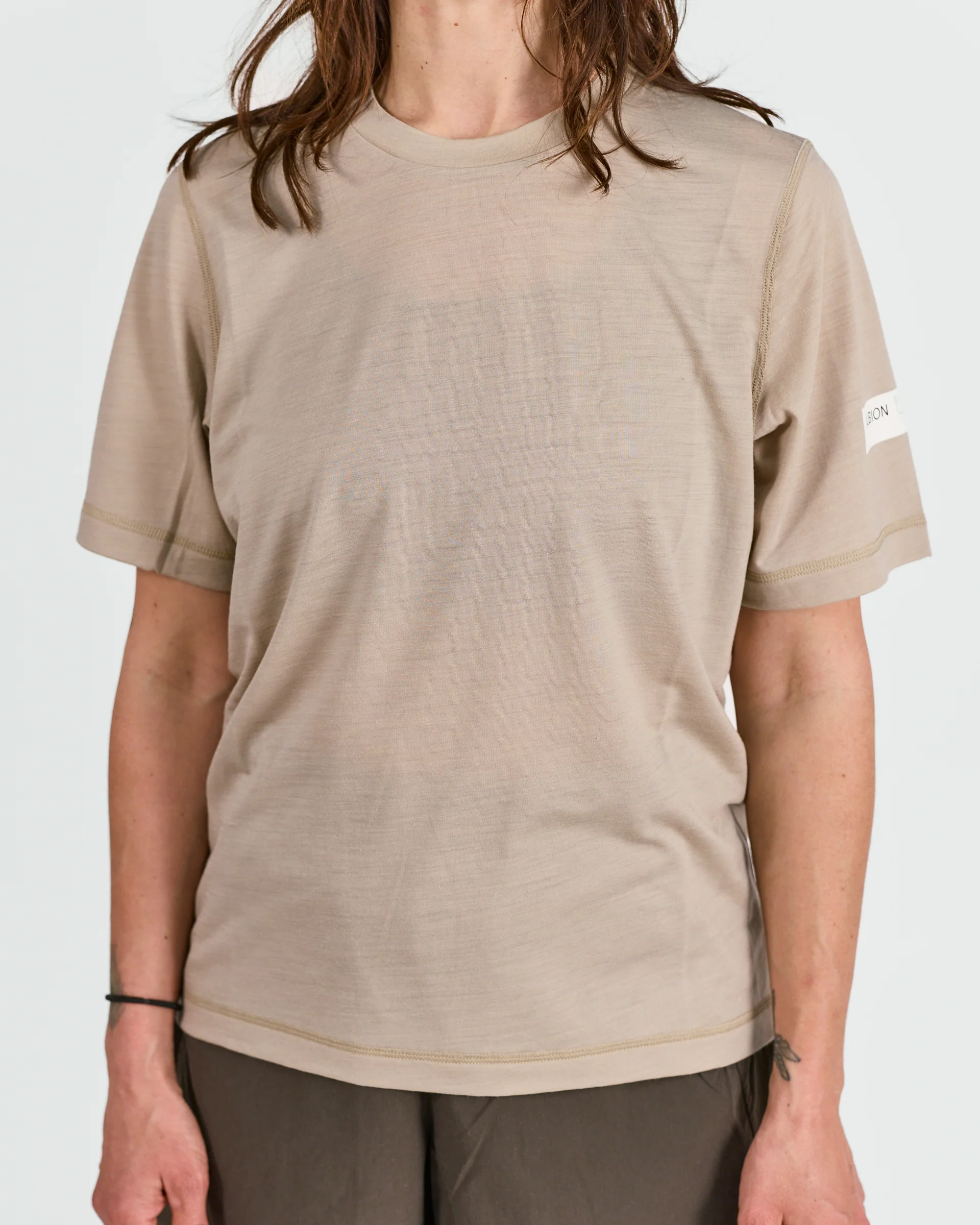 Unisex Merino Riding T-Shirt (Sandstone) - Image 4