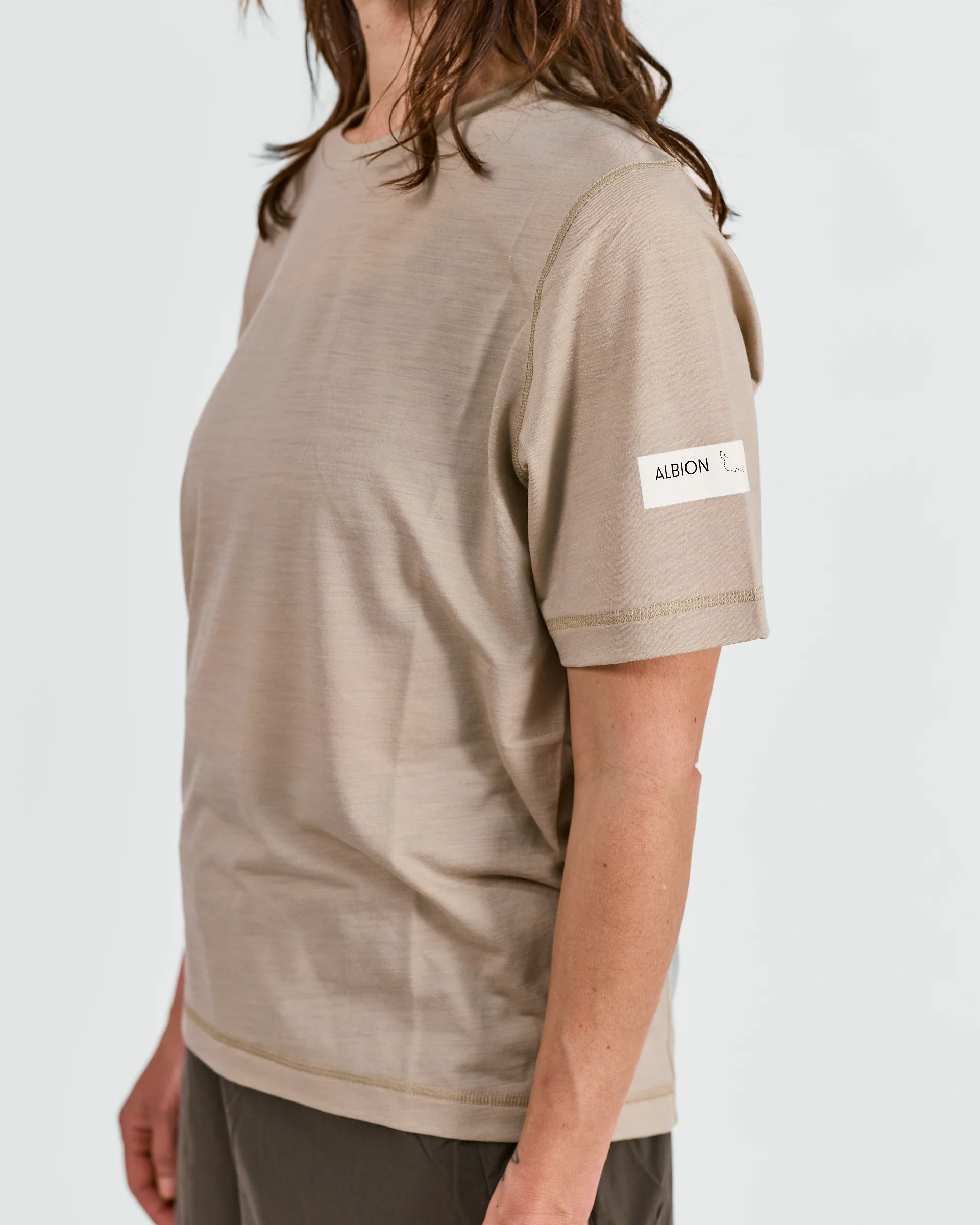 Unisex Merino Riding T-Shirt (Sandstone) - Image 7