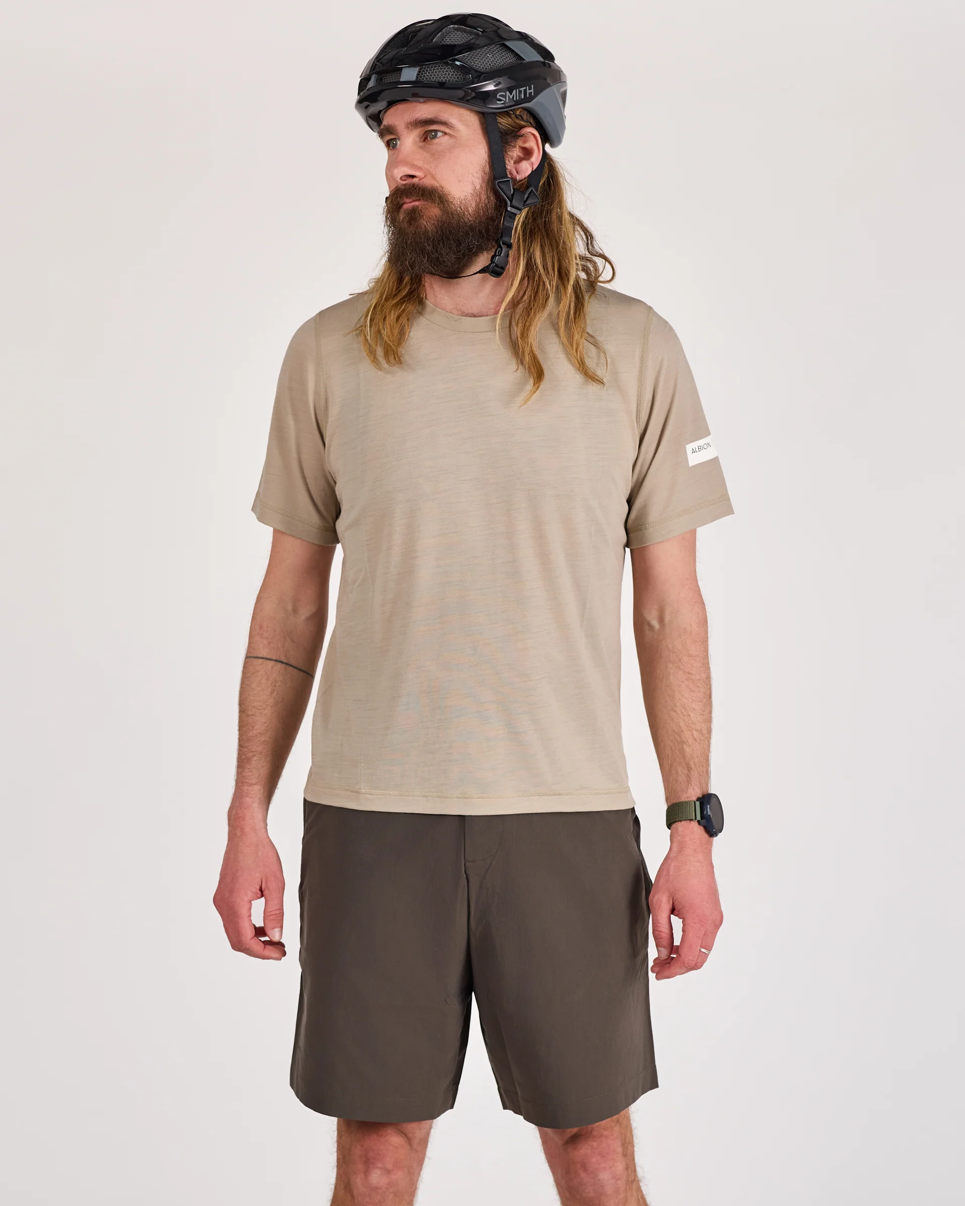Unisex Merino Riding T-Shirt (Sandstone) - Image 5