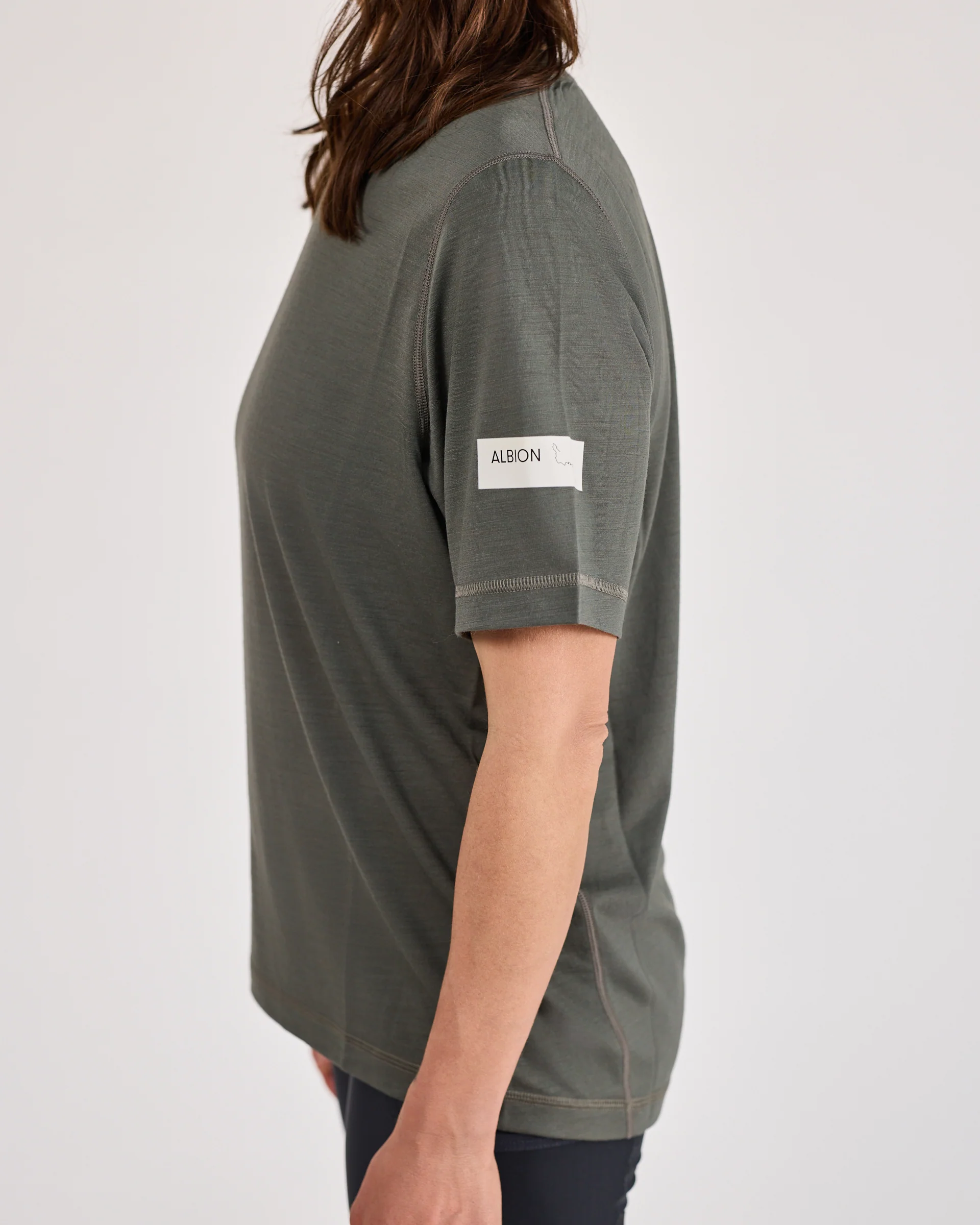Unisex Merino Riding T-Shirt (Shale Green) - Image 6