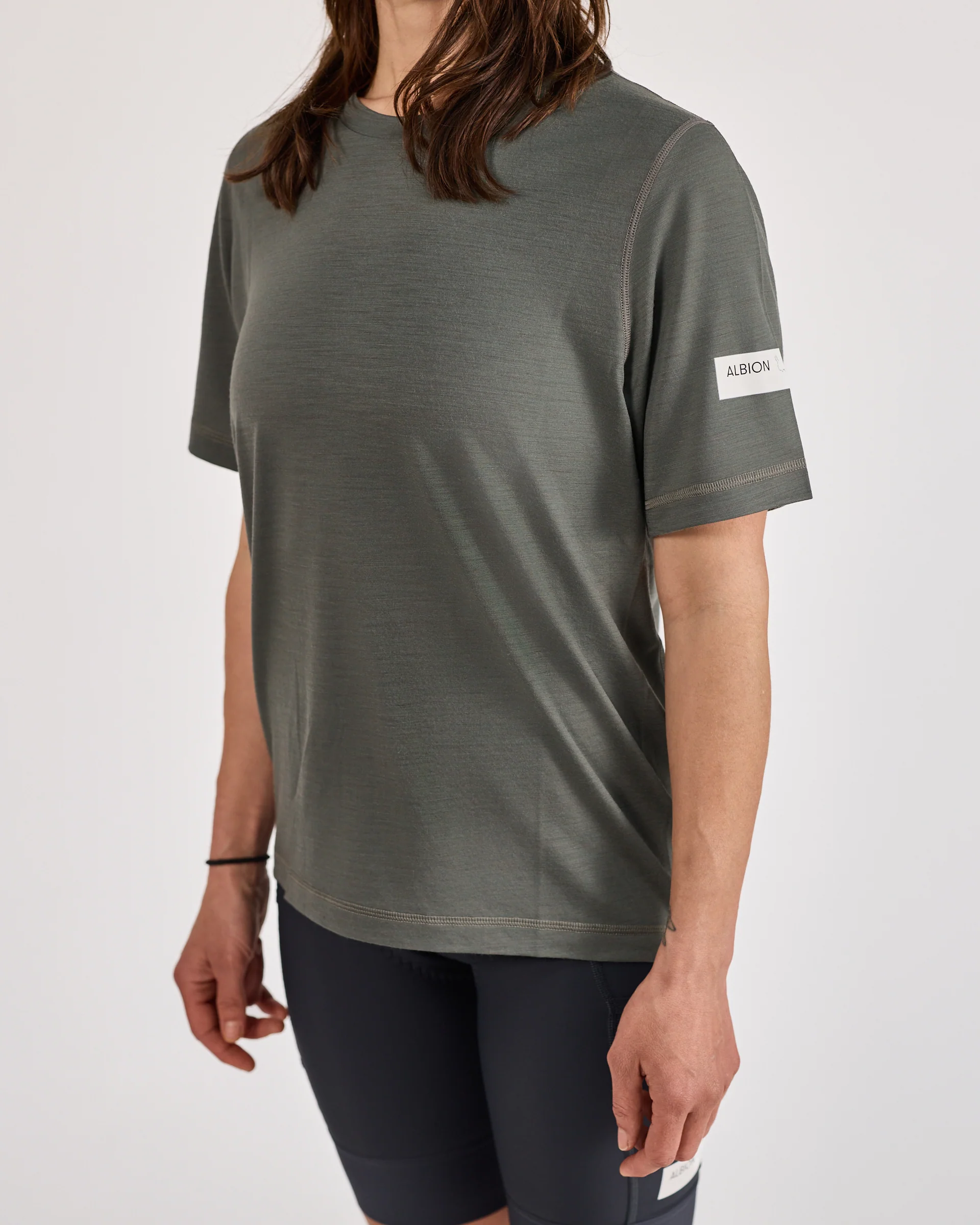 Unisex Merino Riding T-Shirt (Shale Green) - Image 7