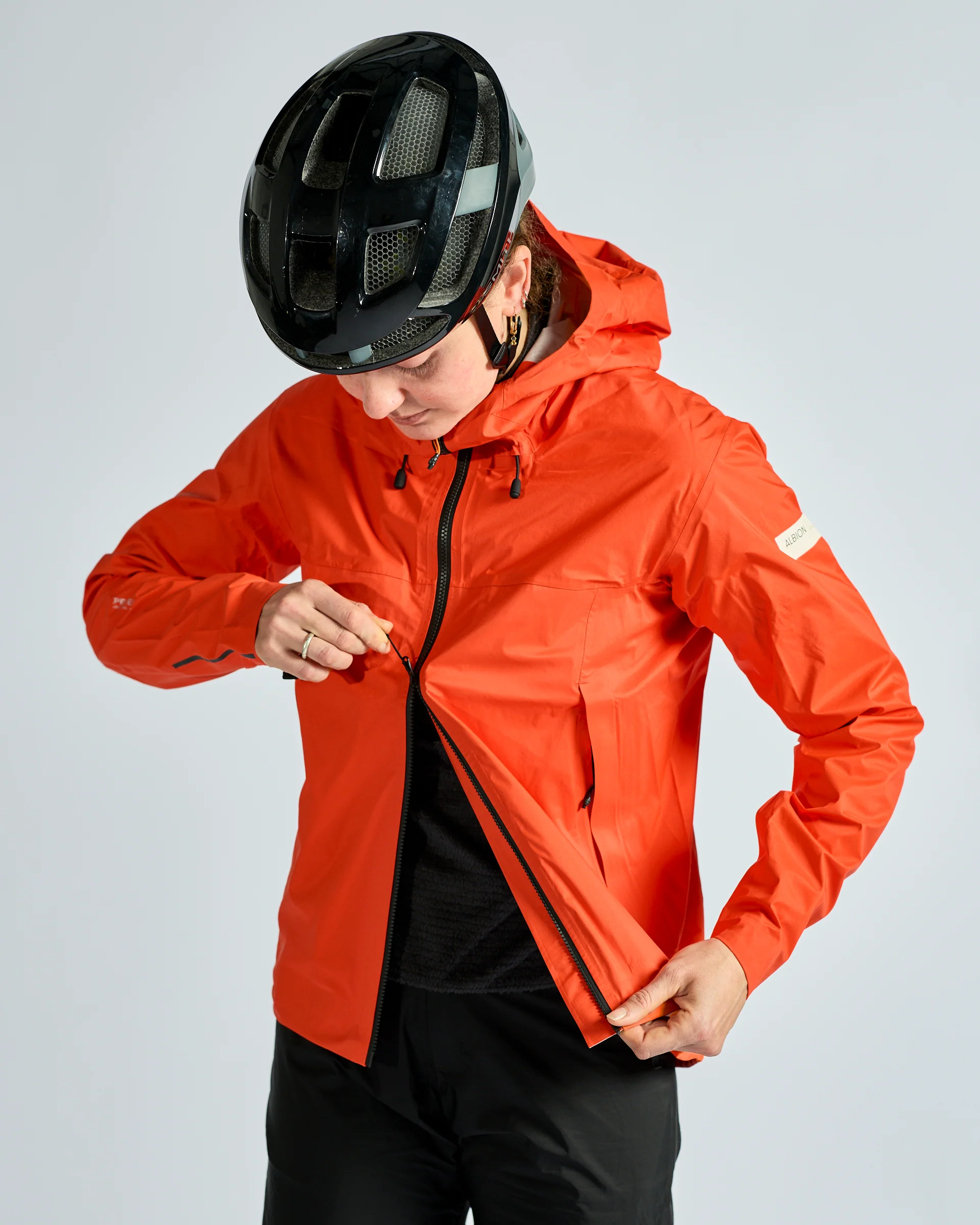Unisex Zoa Rain Shell (Orange) - Image 4