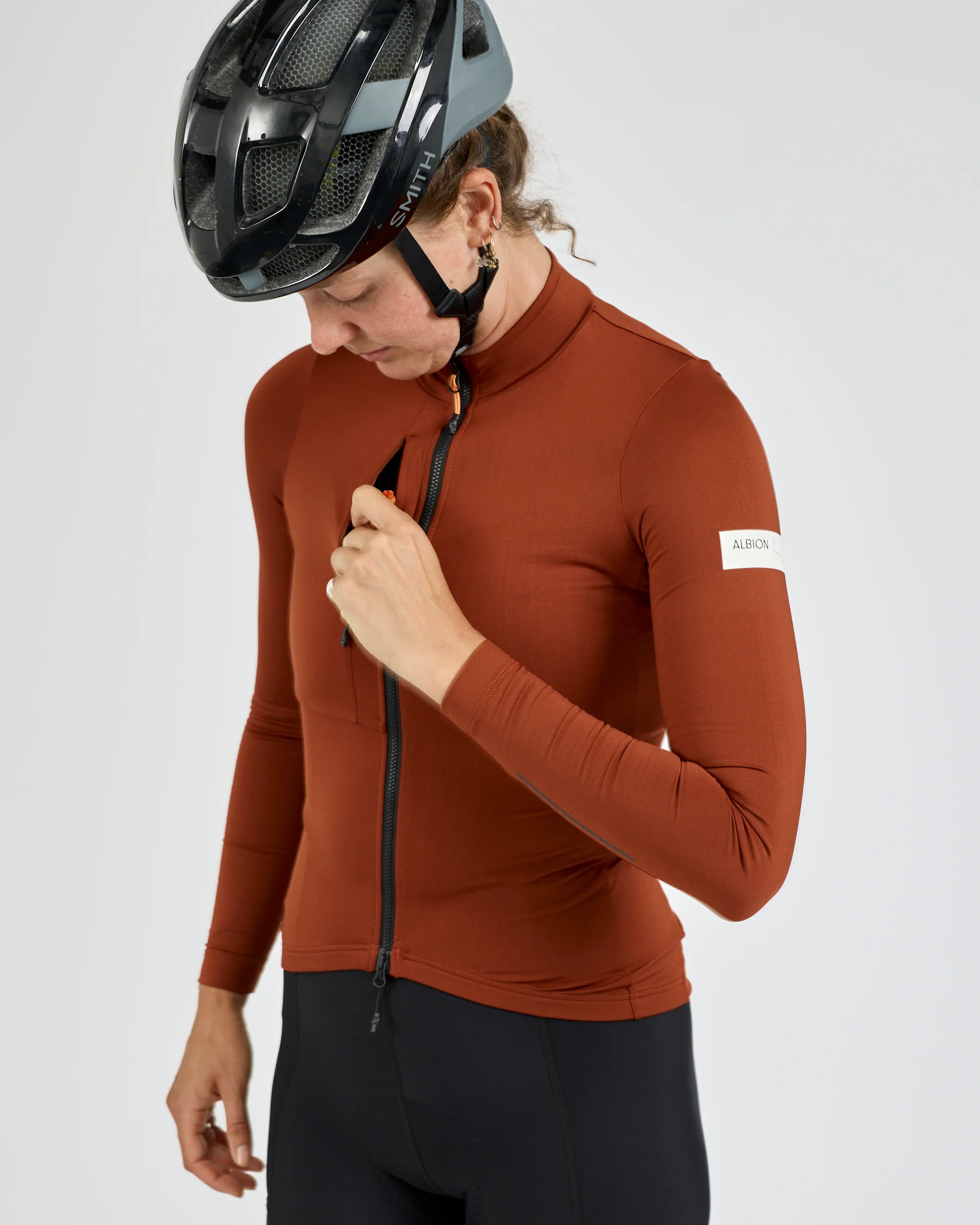 Women's Traverse Long Sleeve Jersey (Burnt Ochre) - Image 7
